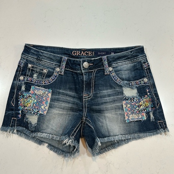 Grace in LA Jean Shorts Size 28 - Picture 1 of 10
